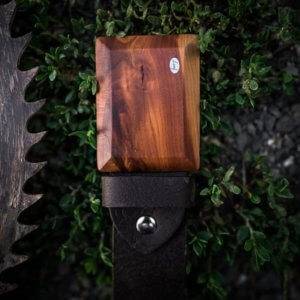 Ledergürtel mit Pflaumen Holzschnalle breit